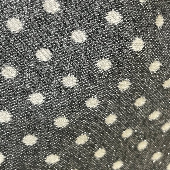 Loft Knit Sparkle Dot Dress Fit Flare Grey Cream Size 8 - Picture 6 of 7
